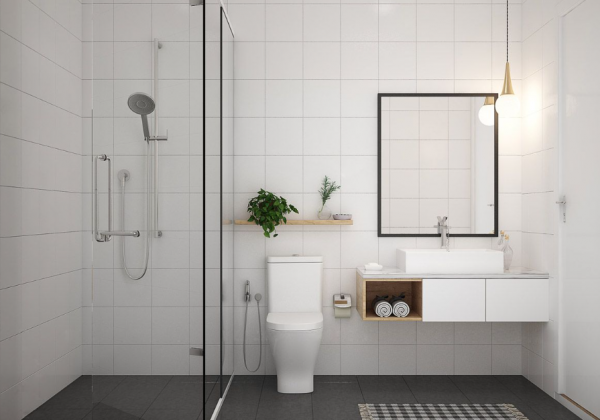 Kamar Mandi Minimalis Serba Putih
