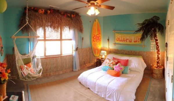 Desain kamar tidur dengan nuansa pantai