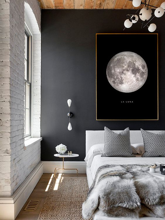 Warna Cat Yang Bagus Untuk Kamar hitam, putih, coklat