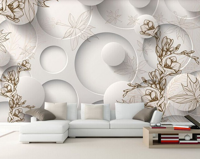 Wallpaper Ruang Tamu Motif Lingkaran 3D