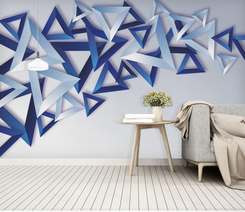 Wallpaper Dinding Minimalis 3D Motif Geometri