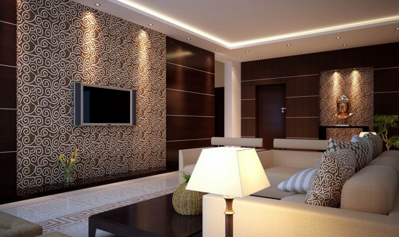 Wallpaper Dinding Ruang Tamu motif batik