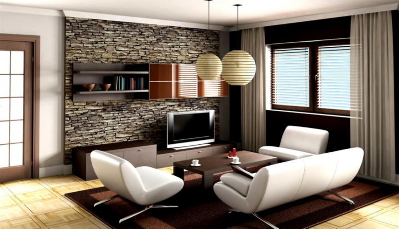 Wallpaper Dinding Ruang Tamu motif batu alam