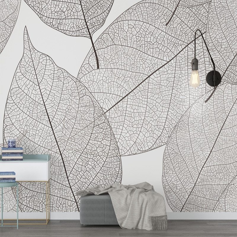 Wallpaper Ruang Tamu Minimalis Motif Daun