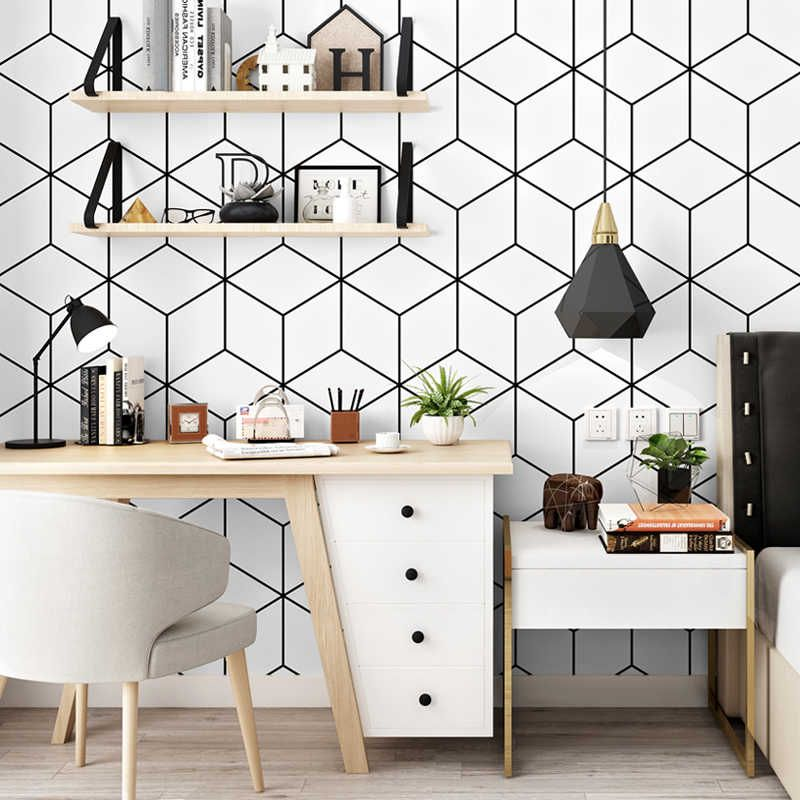 Wallpaper Ruang Tamu Minimalis Motif ilusi optik