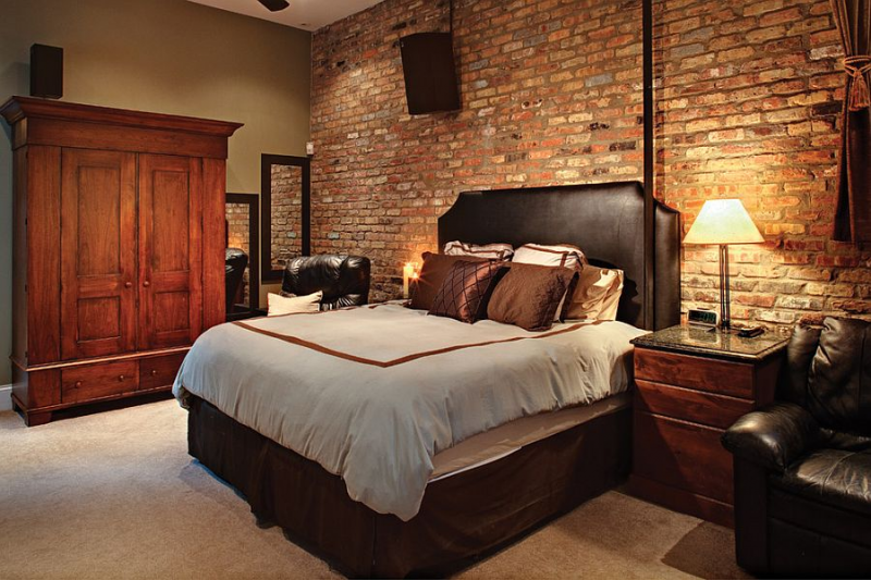 Desain dinding kamar brick style