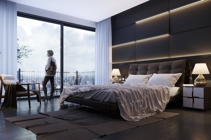 Desain dinding kamar lampu dinding