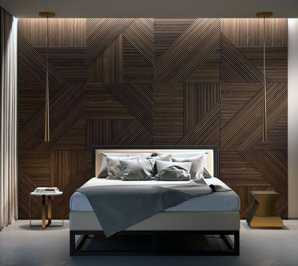 Desain Dinding Kayu Motif Anyaman