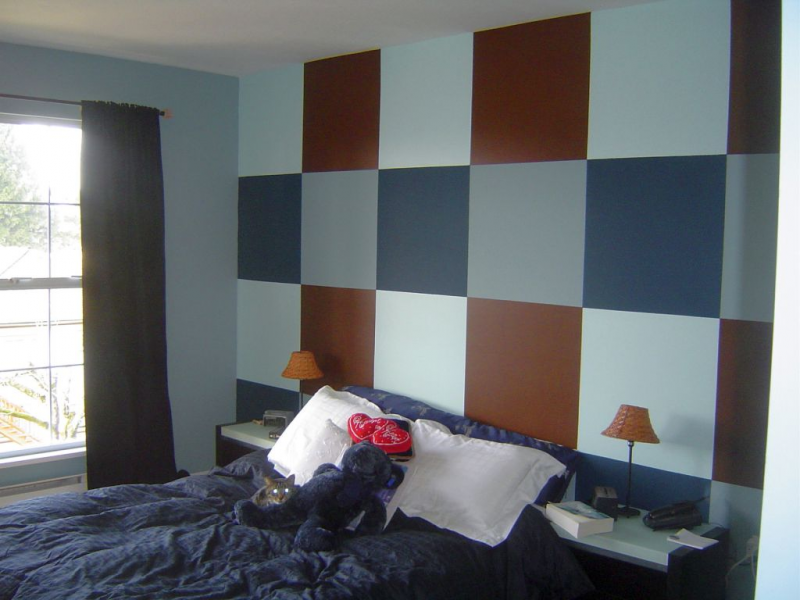 Gambar Dinding Kamar Bentuk Kotak-Kotak