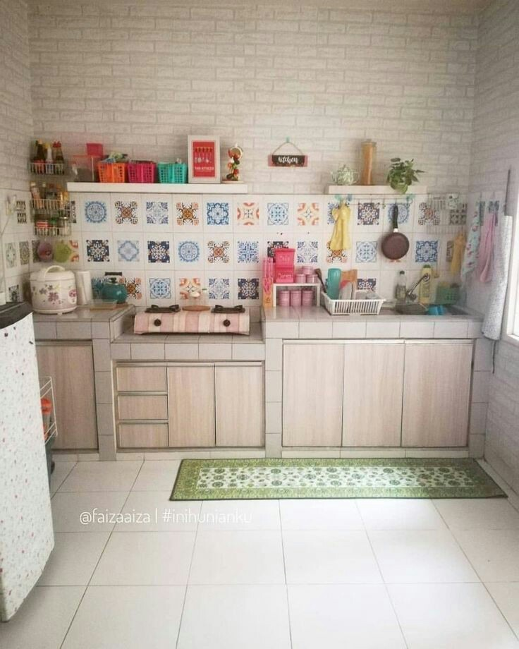 Desain dapur minimalis dengan warna soft cantik