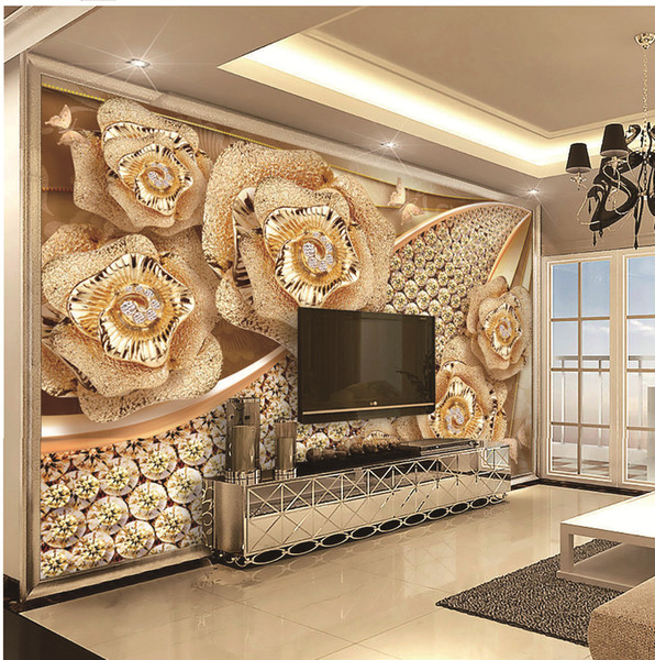 Gambar Walpaper Dinding bunga 3D