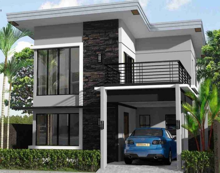 Garasi Bawah Balkon tanpa pagar tanpa dinding