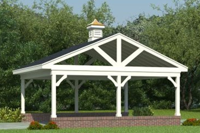 Garasi Terbuka Model mini Bricks wall