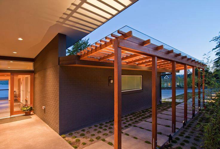 Desain Garasi Rumah kayu minimalis