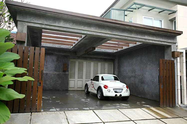 Desain garasi rumah Nuansa elegan