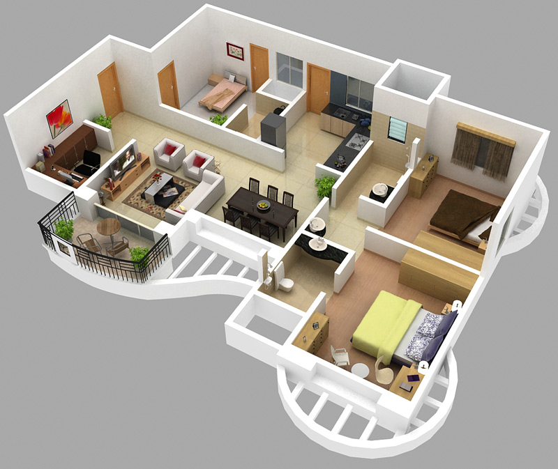 Denah Interior Ruangan Rumah Minimalis 2 Lantai