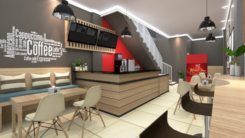 DESAIN INTERIOR CAFE MILLENNIAL MODERN