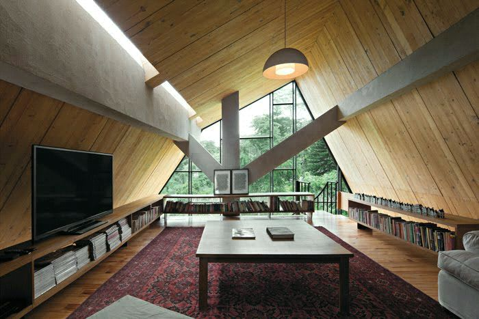 Desain Ruang Keluarga kombinasi Perpustakaan