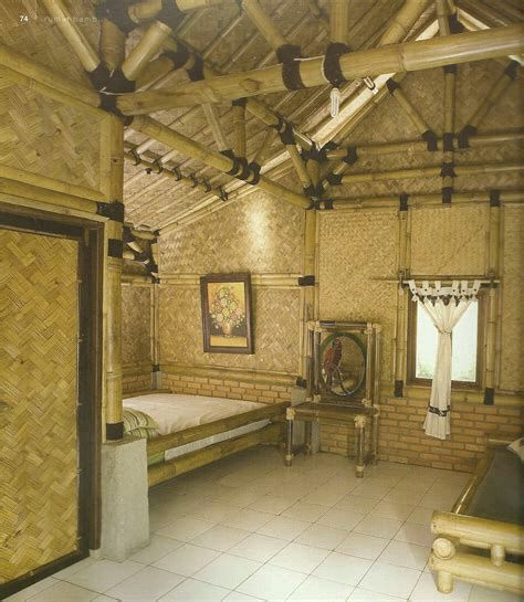 Kamar Tidur Rumah Bambu Minimalis