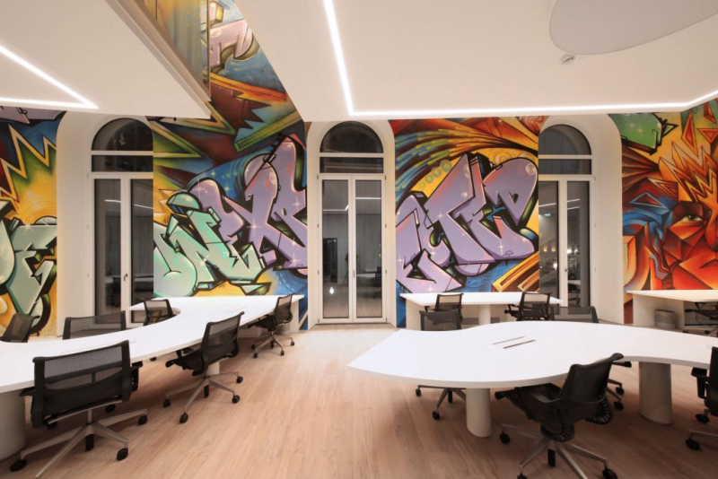 Dekorasi Dinding Kantor Dengan Mural