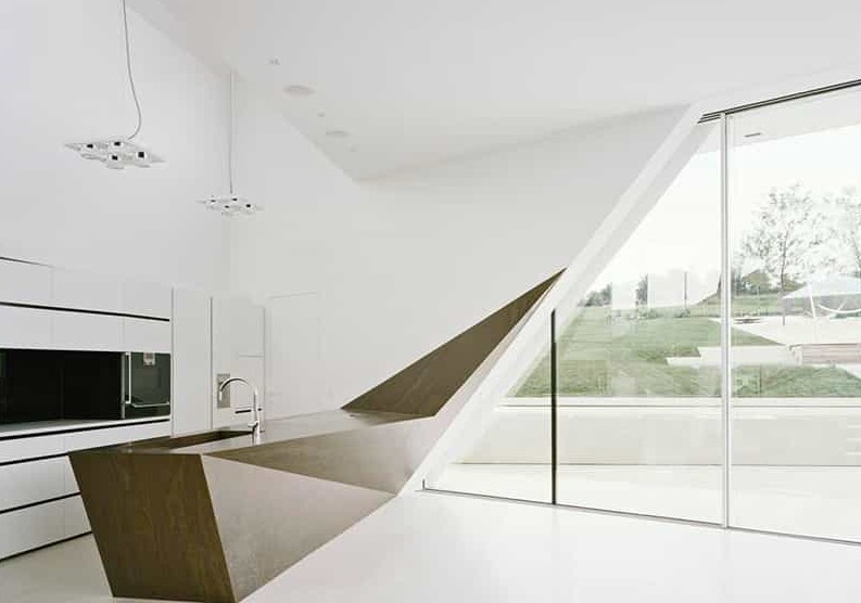 Desain Dapur dengan struktur geometris yang cukup unik