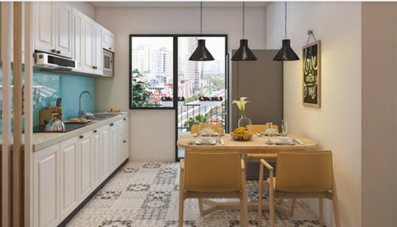 Furnitur dapur kecil yang cantik