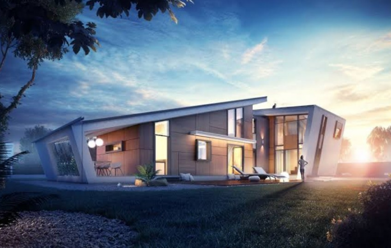 Desain eksterior Rumah Atap Miring