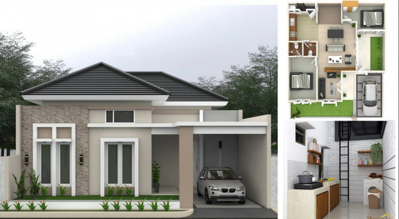 Sketsa Desain Rumah 10 x 10 meter
