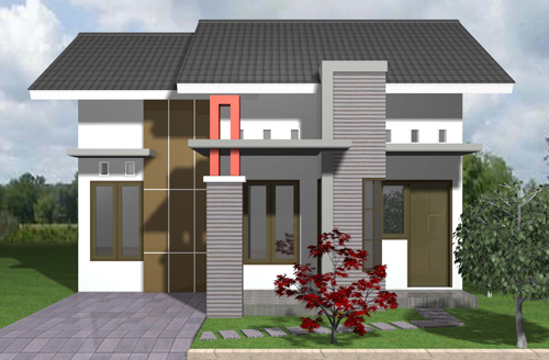 Desain Rumah 1 Lantai dengan atap yang tinggi