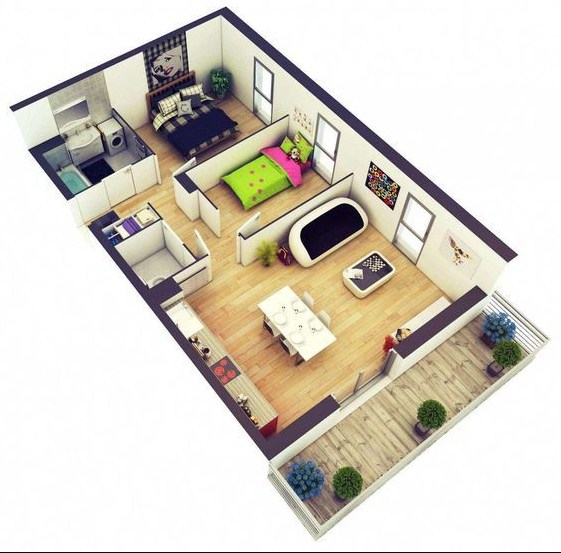 Desain Rumah 2 Kamar