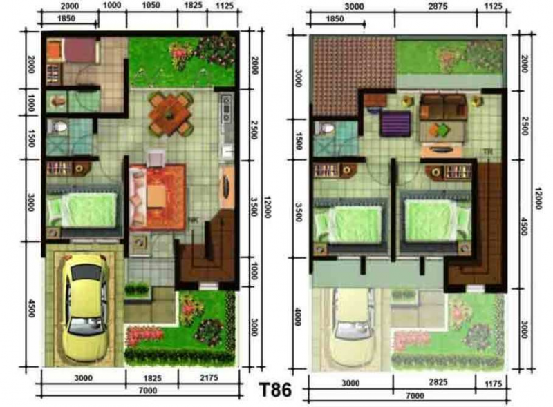 Desain Rumah 36 dengan 2 lantai