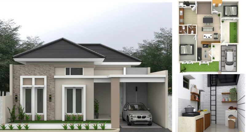 Desain Rumah 10 x 12 dan Denahnya