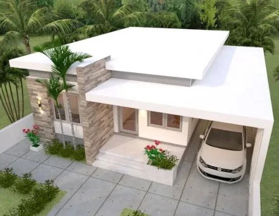 Desain Rumah 10 x 12 Menggunakan atap dak beton