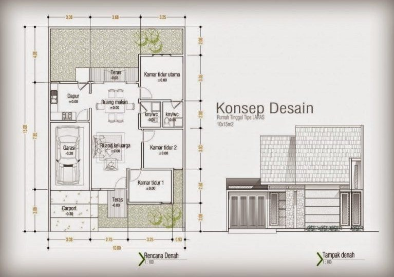 Konsep Desain Rumah 10 x 12