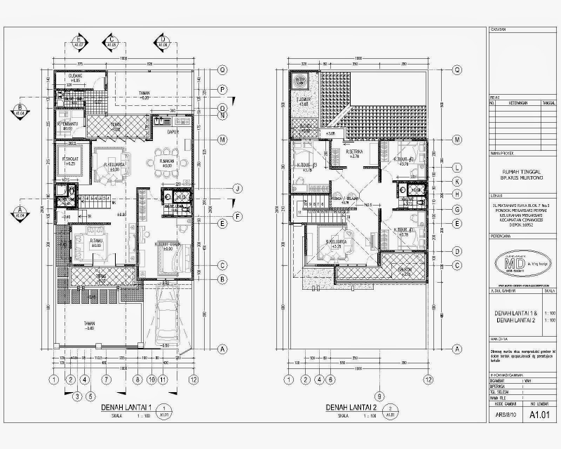 Sketsa Denah Desain Rumah 10 x 12