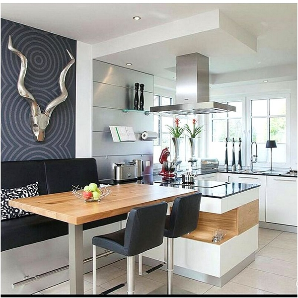 Desain Dapur dan ruang makan untuk Rumah 10 x 15