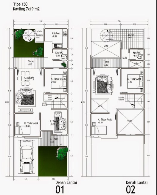 Desain Rumah 10 x 15 Type 150