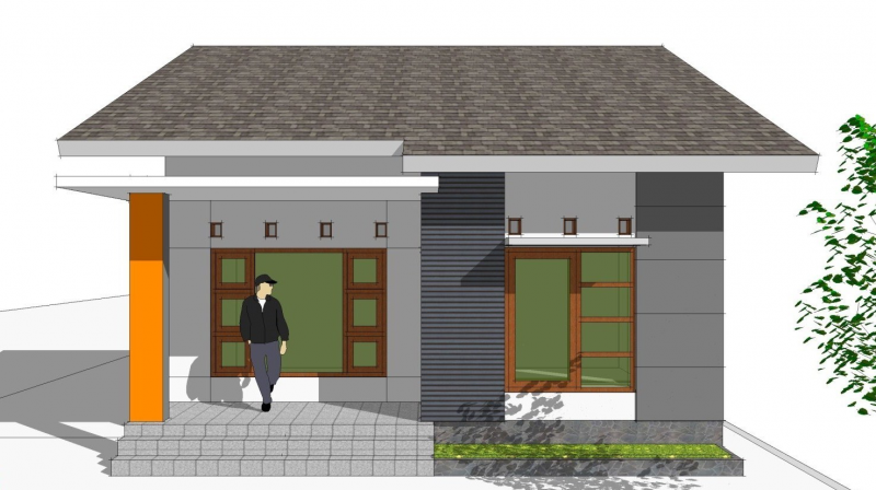 Desain rumah 4x6 dengan 1 lantai