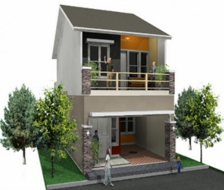 Desain fasad rumah ukuran 5 x 15 m