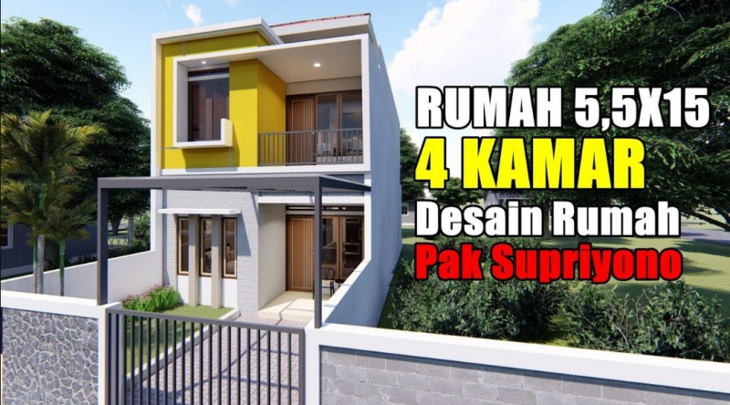 Desain Rumah 5 x 15 4 Kamar