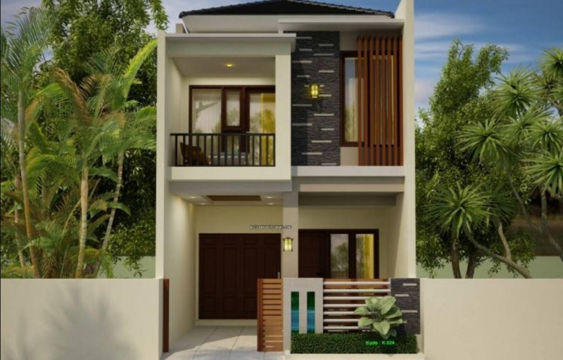 Desain Rumah 5 x 15 Tampak Depan