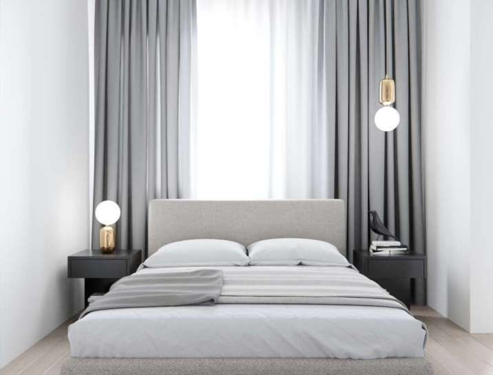 Ruang tidur utama untuk desain rumah ukuran 5 x 15 m