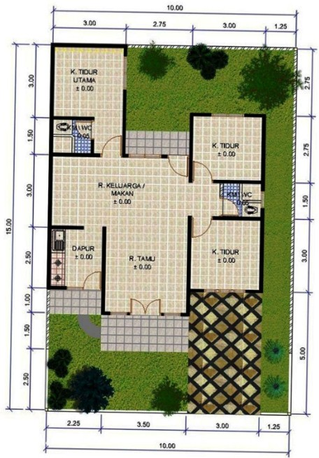Desain Rumah 7 x 10 Minimalis