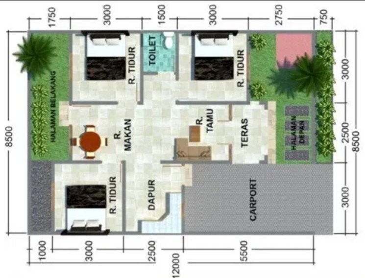 Desain Rumah 7 x 10 Terbaru