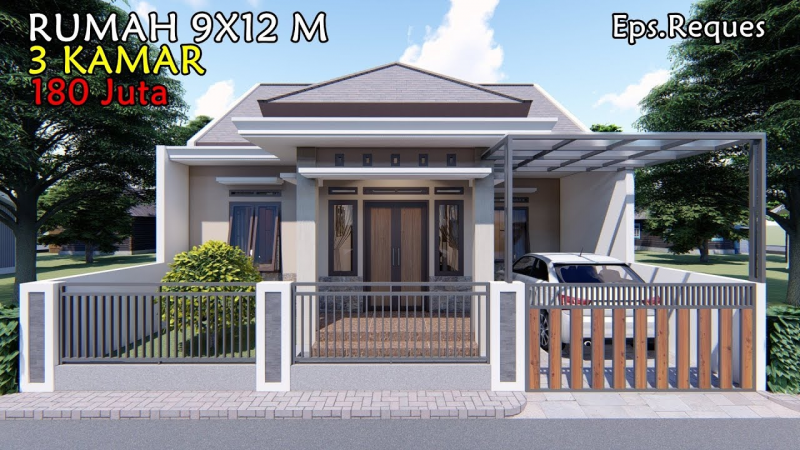 Desain Rumah 9 x 12 Modern Minimalis