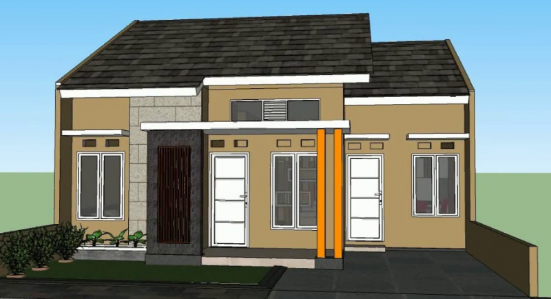 Desain Rumah 9 x 12 Tampak Depan