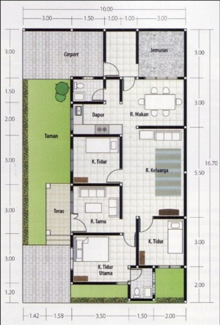 Desain Rumah 9 x 12