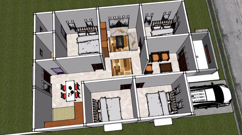 Gambar Sketsa Desain Rumah 9 x 12