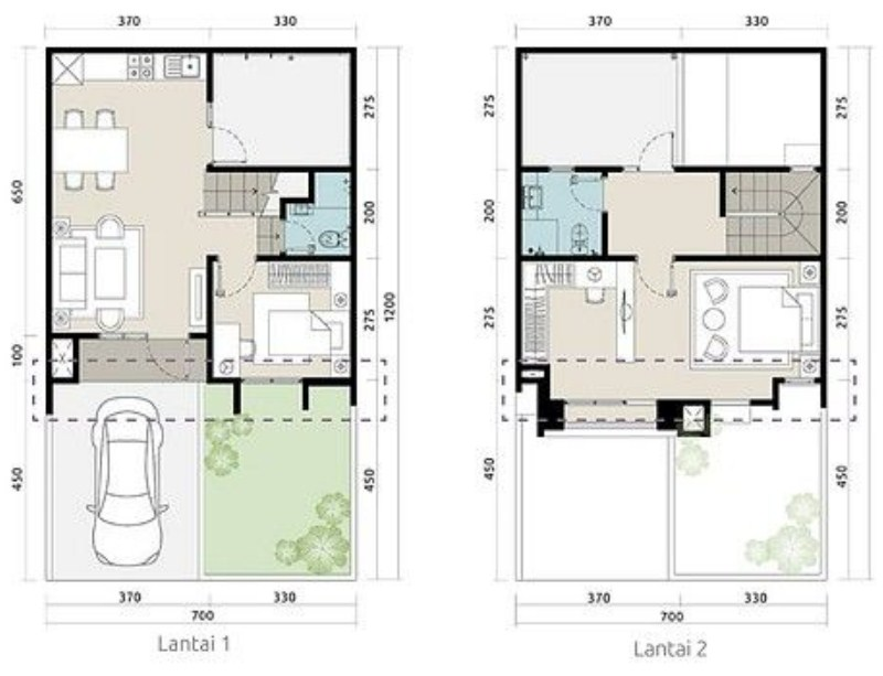 Desain Rumah 7 x 12 2 Lantai Minimalis
