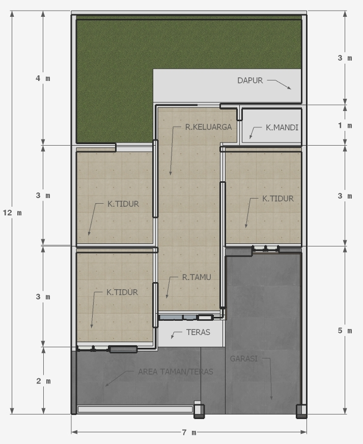 Desain Rumah 7 X 12 Type 36 Desain id